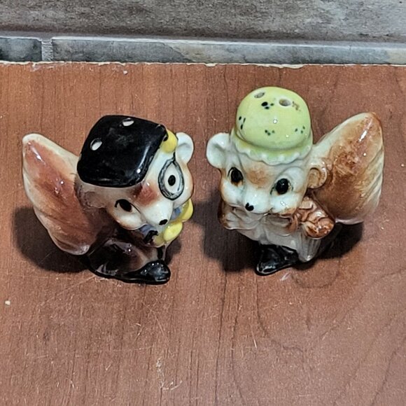 Professor and Mrs Squirrel Vintage Salt & Pepper Shakers - Picture 3 of 11
